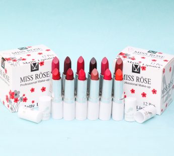 Miss Rose Pack of 12 Matte Lipstick Set