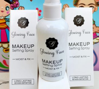 Glowing face fixer spray